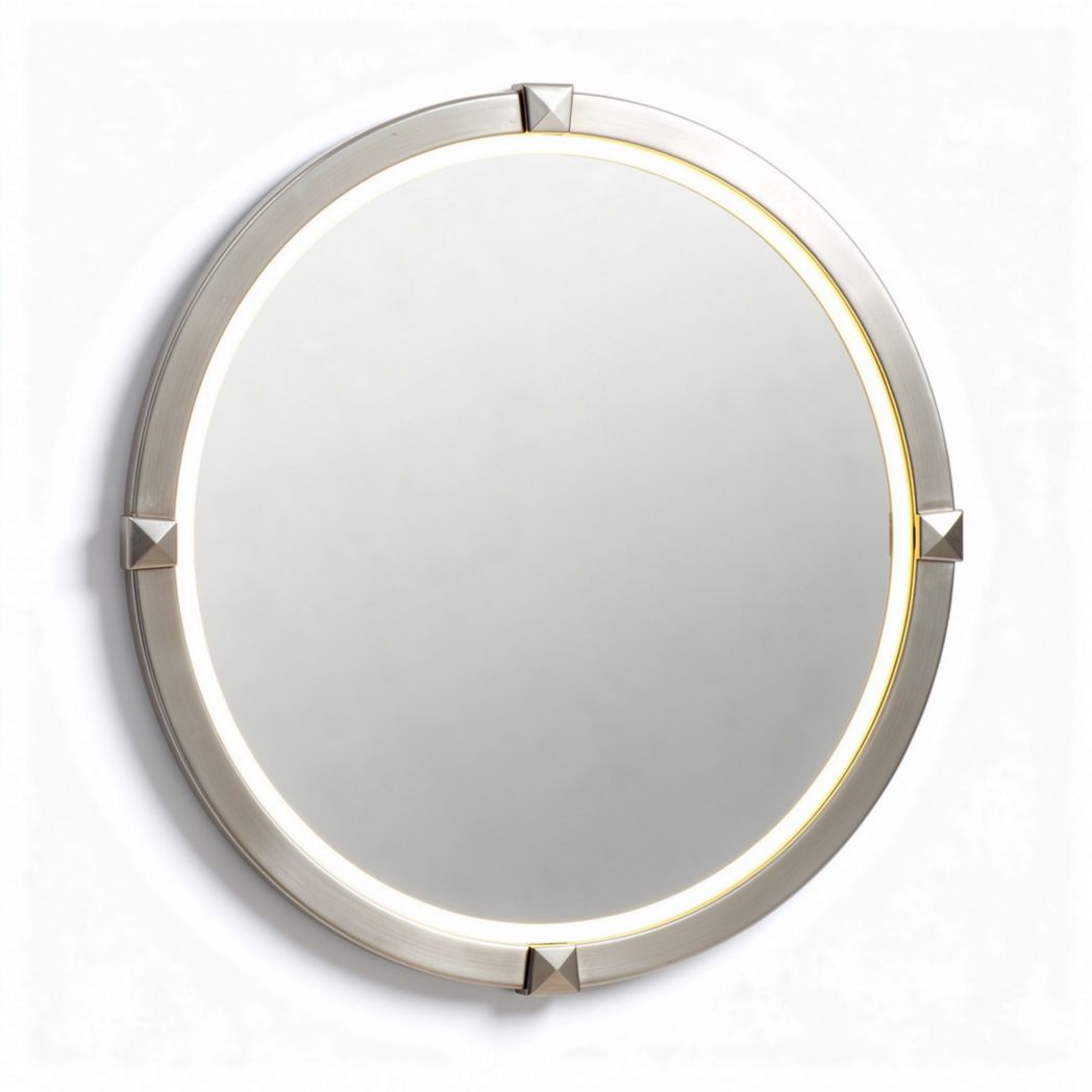 Ronde spiegel met led verlichting van 70 cm in zilver kleur en modern design