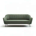 Groene stoffen bank met verticale stiksels 180 x 80 x 75cm