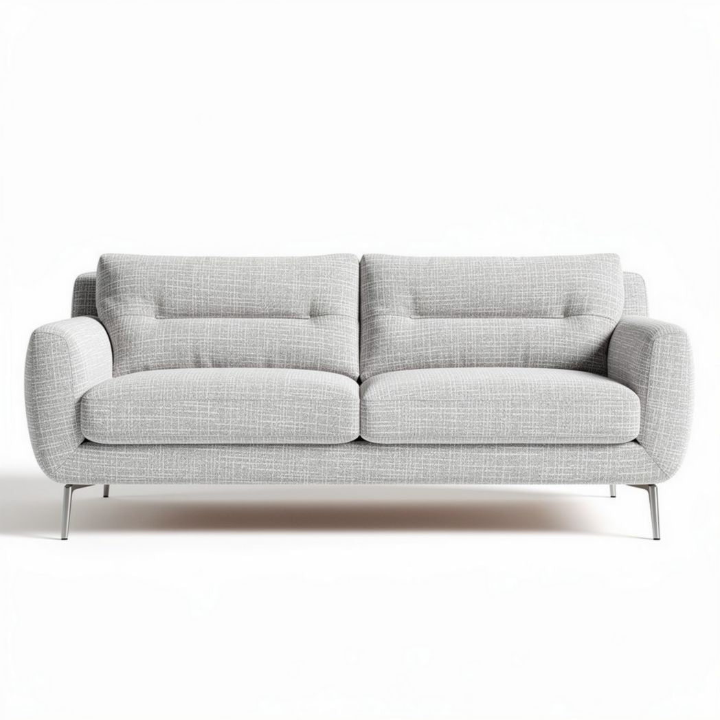 Grijs gestoffeerde loveseat met metalen poten 180 x 90 x 80cm