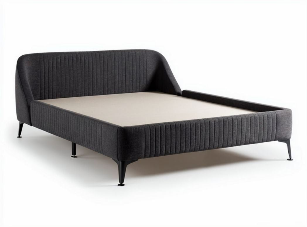 Tweepersoonsbed met stoffen bekleding in antraciet 200 x 160 x 40cm