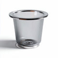 Geleidelijke glazen bloempot met metalen rand 15 x 15 x 12cm