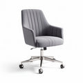 Draaistoel stof grijs met verstelbare hoogte en armleuningen 60 x 60 x 85cm