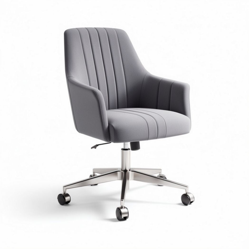 Draaistoel stof grijs met verstelbare hoogte en armleuningen 60 x 60 x 85cm