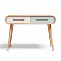 Houten bureau met twee lades in pastelkleuren 60 x 40 x 75cm