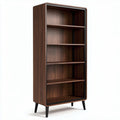 Boekenkast van donker hout met 5 planken en afmetingen 80 x 40 x 180cm